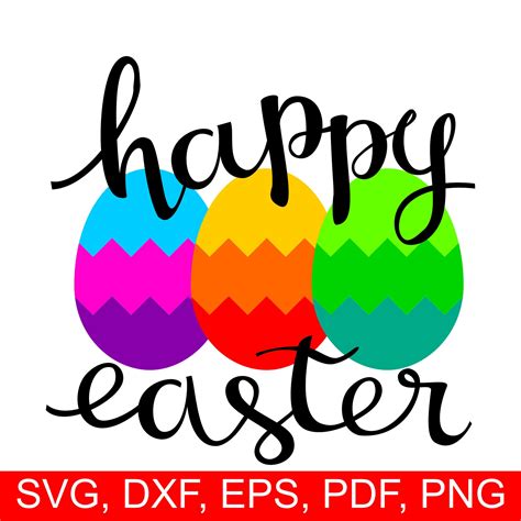 Happy Easter Eggs Svg File Happy Easter Clipart With Colorful Easter