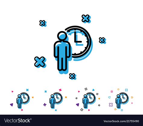 Person Waiting Line Icon Service Time Sign Vector Image