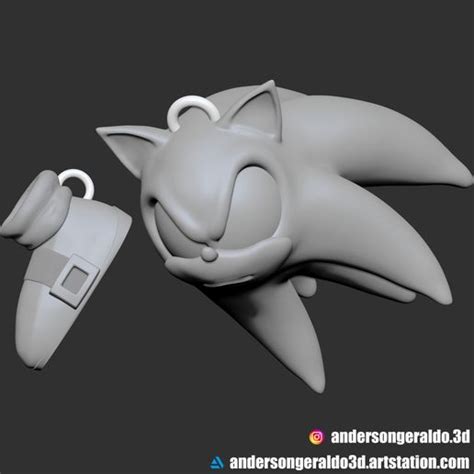 Stl File Sonic Keychain・3d Printing Template To Download・cults