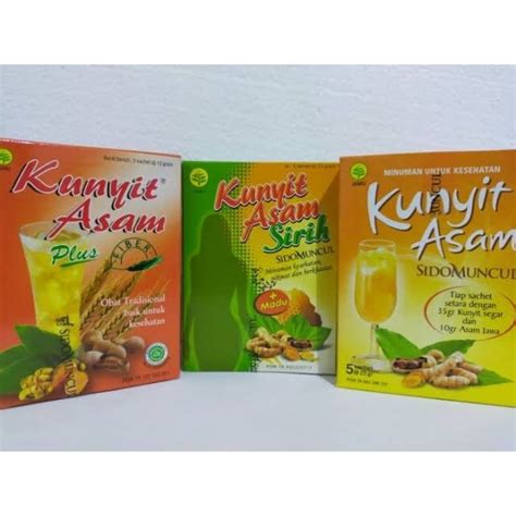 Jual SIDOMUNCUL Kunyit Asam Kemasan Box Isi 5 Kunyit Asam Sirih