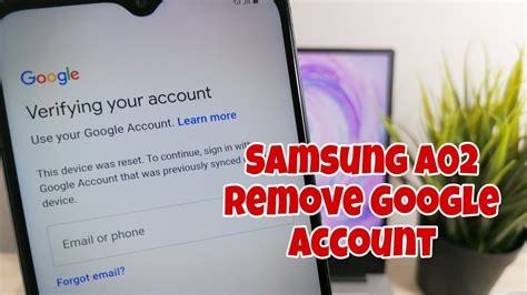 Samsung A02 SM A022F Remove Google Account Bypass FRP YouTube