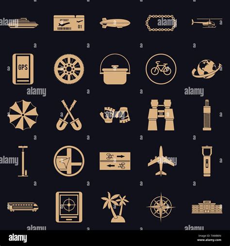 Voyage icons set, simple style Stock Vector Image & Art - Alamy