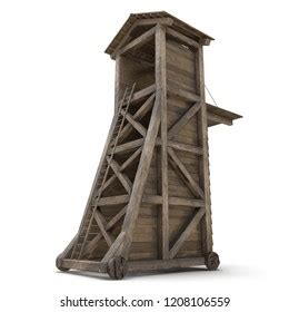 Medieval Siege Tower On White Background Stock Illustration 1208106580 ...