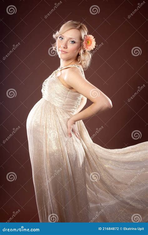 Glamorous Portrait Of A Pregnant Blonde Stock Photo Image Of Chocolate Female 21684872