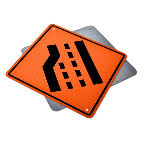 Road Narrows Left Lane End Traffic Supply 310 Sign
