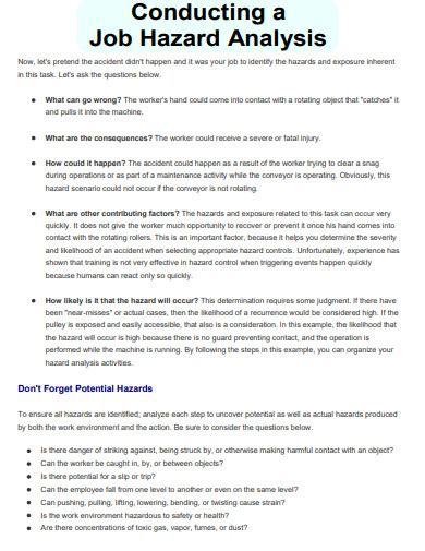 Free 10 Job Hazard Analysis Samples In Pdf