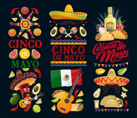 Premium Vector Cinco De Mayo Vector Icons And Lettering Set