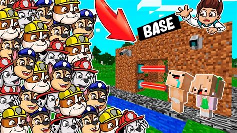 SUPER RETO DE LA BASE Vs 1000000 De PAW PATROL EN MINECRAFT YouTube