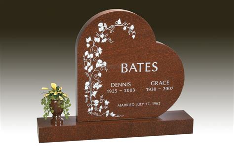 Bates Heart Upright Headstone Worthington Monuments