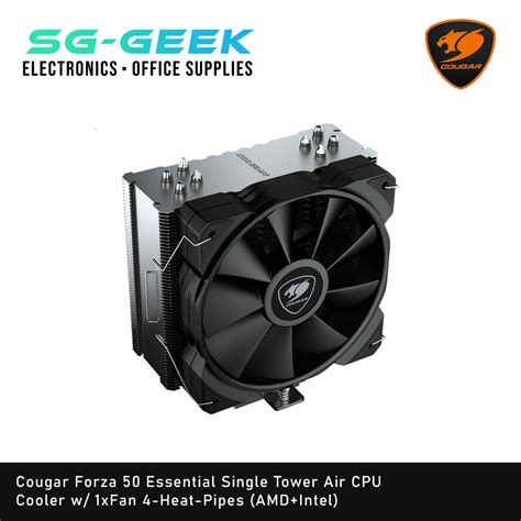 Cougar Forza 50 Essential Single Tower Air CPU Cooler W 1xFan 4 Heat