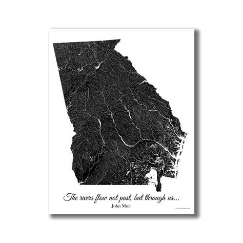 GA RIVERS Map Print, Georgia Rivers Map, Georgia Hydrology, State ...