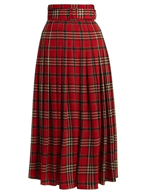 Tartan Skirt Printed Pleated Skirt Girls Denim Skirts Tartan Skirt