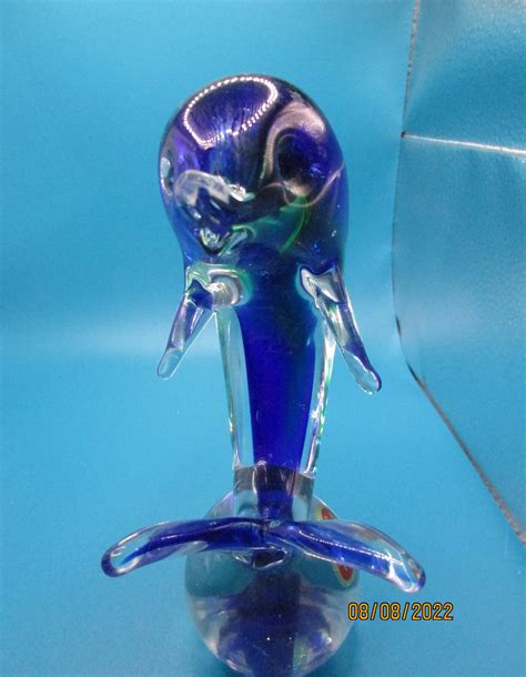 Hand Blown Murano Glass Dolphin 6 X 4 X 2 Etsy