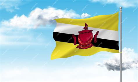 Premium Vector The Vector Of Country Flowing Flag In Asia On The Sky