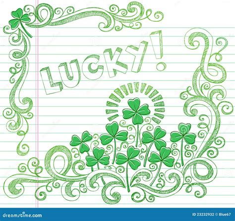 Lucky Four Leaf Clover Isolated On White Illustration St Patricks Day