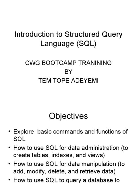 Introduction To Structured Query Language Sql Pdf Relational Database Sql