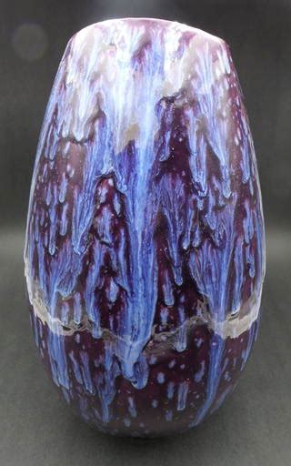 Vintage Blue And Purple Drip Glaze Studio Art Pottery Vase Signed Nov