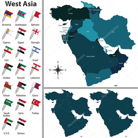 political map  west asia stock vector sateda