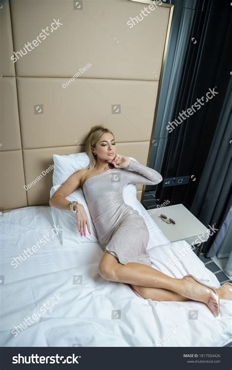 Sensual Beautiful Blonde Woman Posing Dress Stock Photo 1817504426 Shutterstock