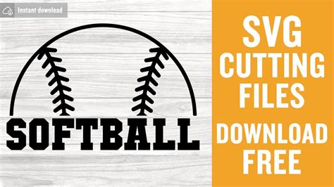 Softball Svg Free Cut File For Cricut Youtube