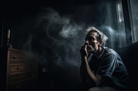 Premium Ai Image Desperate Man Surrounded By Ominous Black Cloud