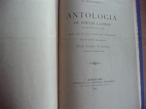 LA MUSA LATINA EN MONTSERRAT ANTOLOGIA DE POETAS LATINOS DE LOS SIGLOS XVI Y XVII QUE DA Á LUZ