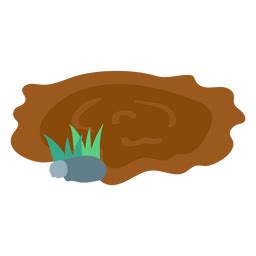 Diseño PNG Y SVG De Charco De Lodo De Paisaje De Naturaleza Semi Plano