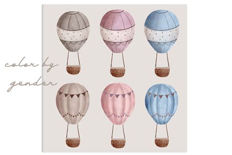 Watercolor Hot Air Balloons Clipart Png Balloons Baby Shower Newborn By Sleptart Thehungryjpeg