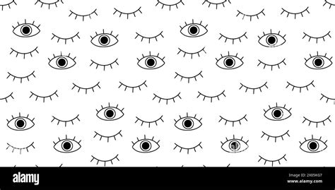 Eye Doodle Seamless Vector Pattern Hand Drawn Doodle Sketch Simple