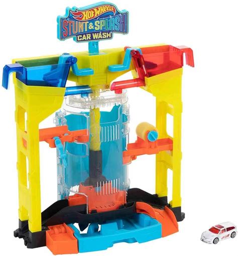 Amazon Hot Wheels Mattel Stunt Splash Car Wash Playset Toys Games
