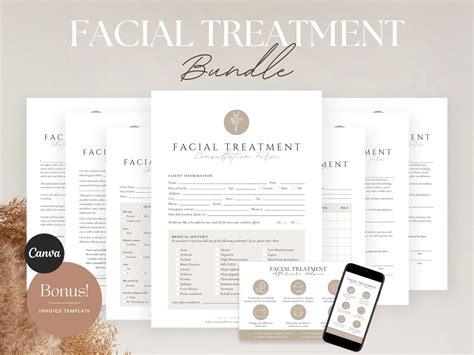 Facial Treatment Forms Editable Esthetician Templates Printable