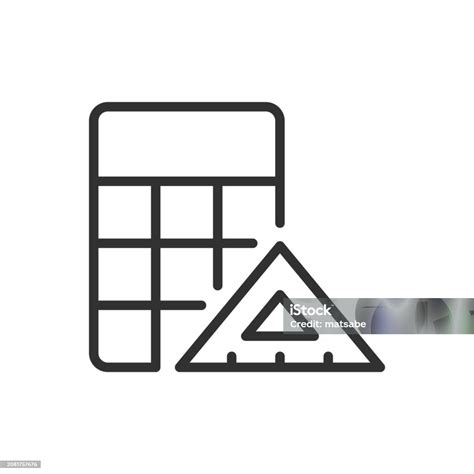 Size Calculation Linear Icon Calculator And Ruler Line With Editable