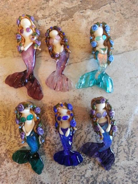 Mermaid Lampwork Beads By Elaine Green Lampwork Bead Jewelry Lampwork Beads Lampwork Earring