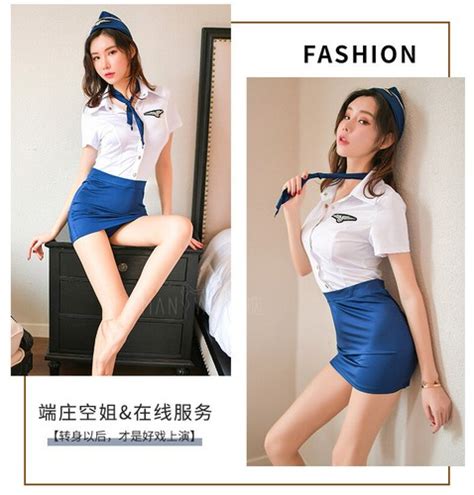 Women Sexy Lingerie Cosplay Stewardess Uniform Flight Attendant Costume Outfits Ebay