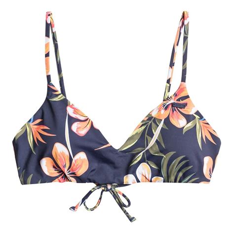 Roxy Into The Sun Athletic Tri Bikini Top Blue Dressinn