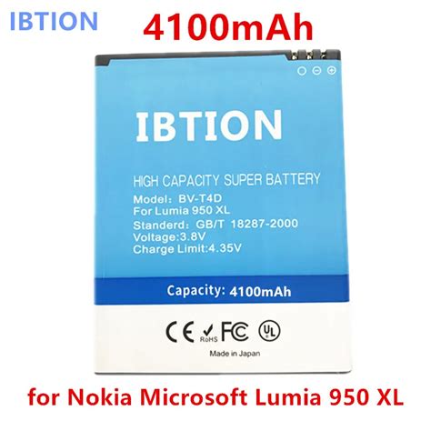 4100mAh BV T4D Battery For Nokia Microsoft Lumia 950 Battery CityMan