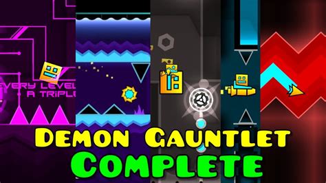 Demon Gauntlet Complete Geometry Dash YouTube