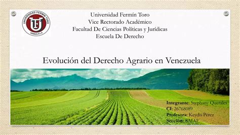 Evolución del derecho agrario en Venezuela PPT