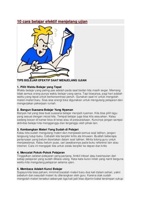 belajar efektif menjelang ujian