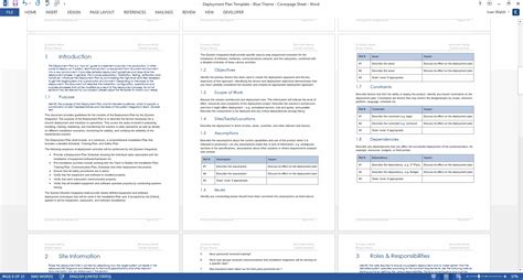 Deployment Plan Template Ms Word Templates Forms Checklists For