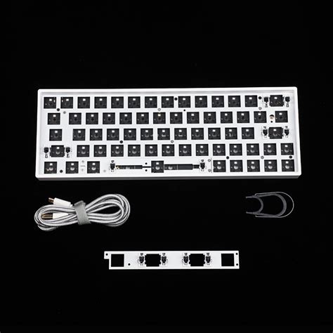 Gk Gk X Rgb Hot Swap Programmable Wired Case Pcb Plate Cherry Mx Keyboard Diy Kit Replacable