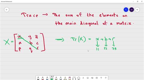 Solvedrecall The Definition Of The Trace Of A Matrix Given In Exercise