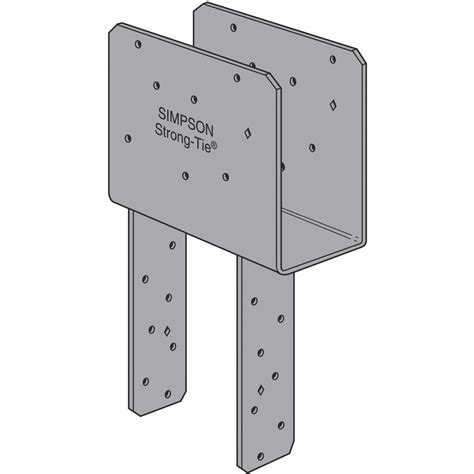 Simpson Strong Tie 4 In X 6 In 7 Ga Gray Paint End Column Cap Ivey