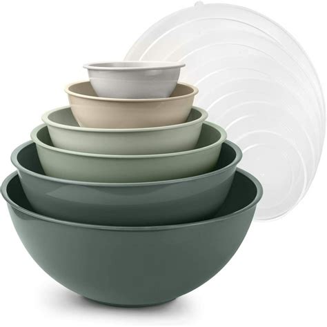 Cook with Color 12 Piece Mixing Bowls Set with Lids - 6 Prep Bowls and ...