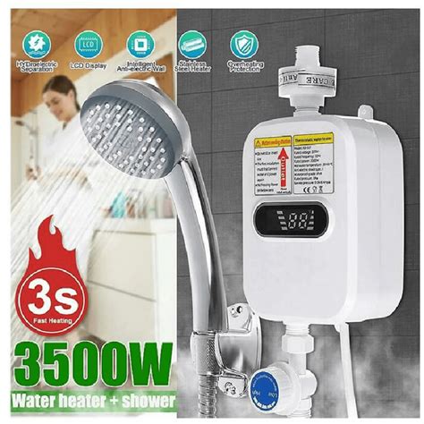 3500W Tankless Hot Water Heater Shower Electric Instant Heater Bathroom US Walmart