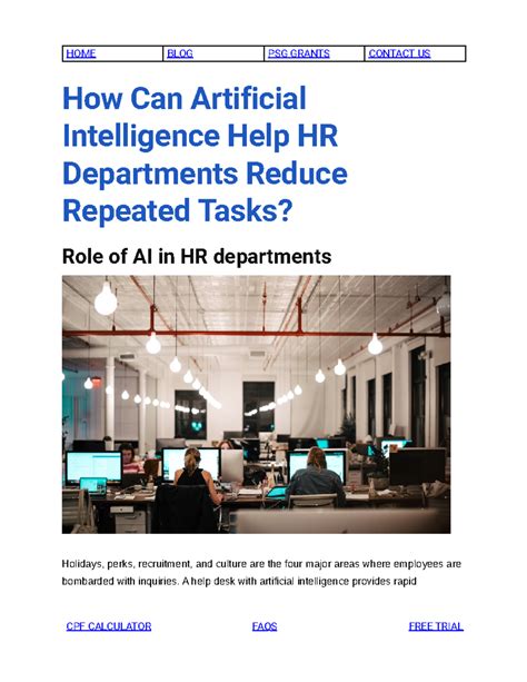 How Can Artificial Intelligence Help HR Departments Reduce Repeated ...