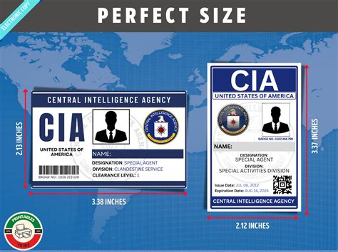 Printable Novelty CIA ID Badges National Security Agency Cia Etsy