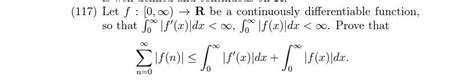 Solved 17 Let F [0 ∞ →r Be A Continuously Differentiable