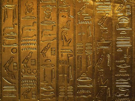 Egyptian Hieroglyphics Replica From The Tutankhamun Exhibi Flickr