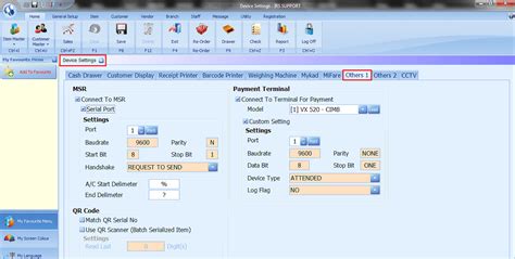 Device Settings Msr Qr Code And Payment Terminal Irs Software